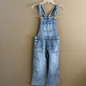 Jordache Girl's X-Large (14-16) Retro Style Blue Jean Bib Overalls Wide Leg